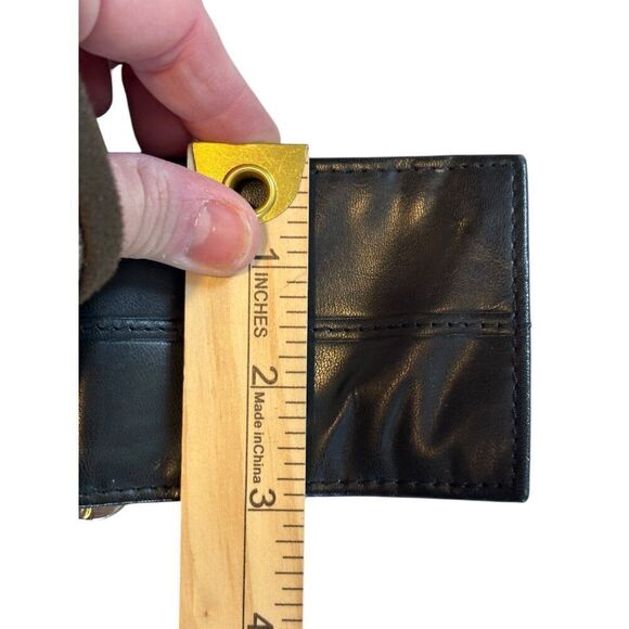 Genuine Leather Black Bi-Fold Wallet With Multiple Card Slots Mens - Picture 5 of 8